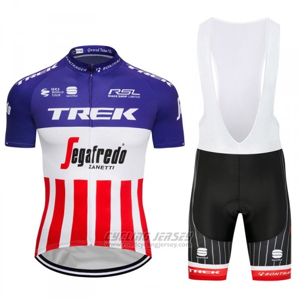 2018 Cycling Jersey Trek Segafredo Fuchsia White Red Short Sleeve Salopette